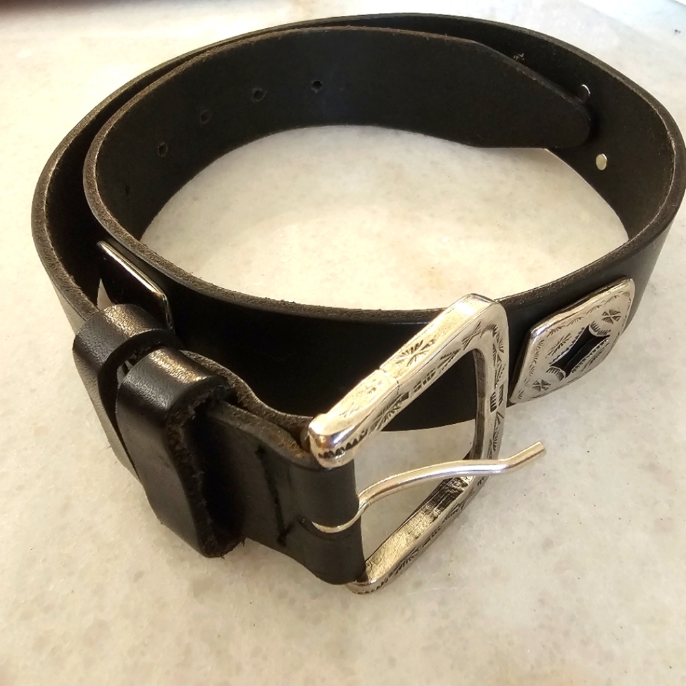 COPY - Designer Leather Belt with Silver Studs